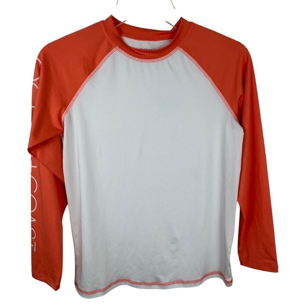Ocean + Coast NEW Kids Med Coral Swim Shirt Rash Guard Moisture Wicking Surf UPF